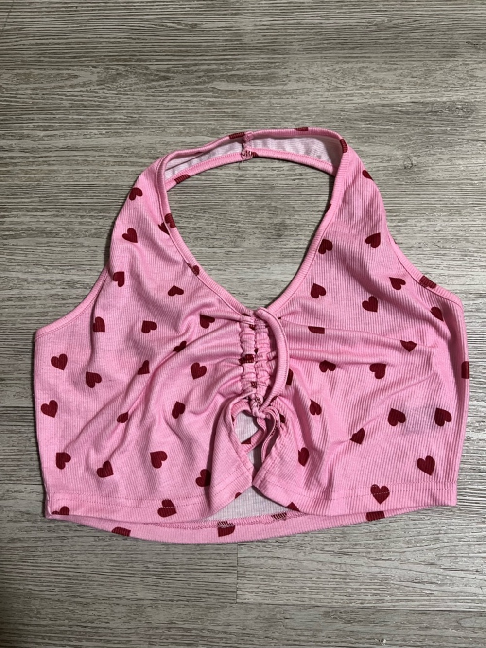 Pink Heart Halter Crop Top Size M Festival Summer Beach  Feminine